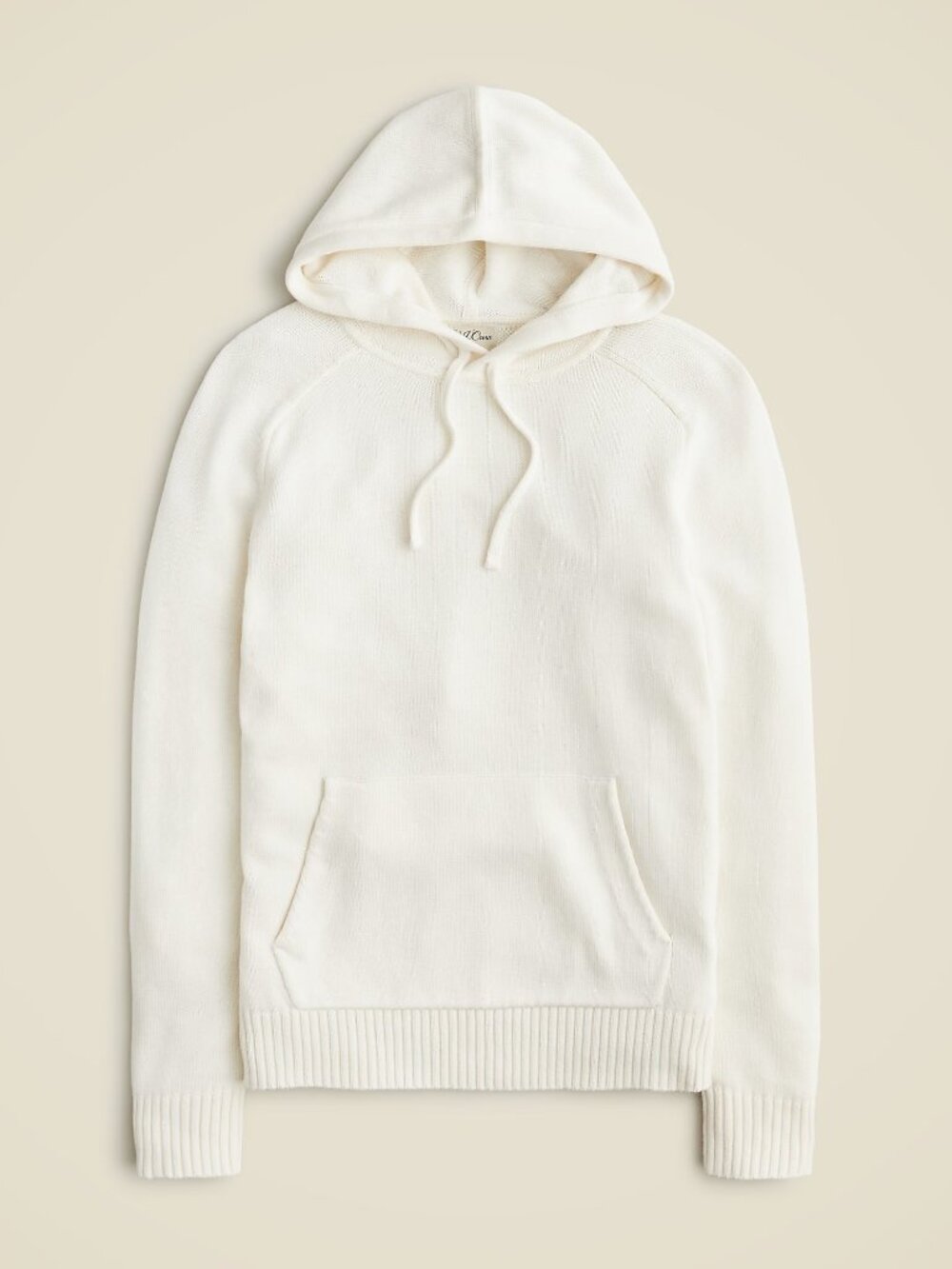 NWOT J Crew Heritage Cotton Hooded Sweater Cream S
